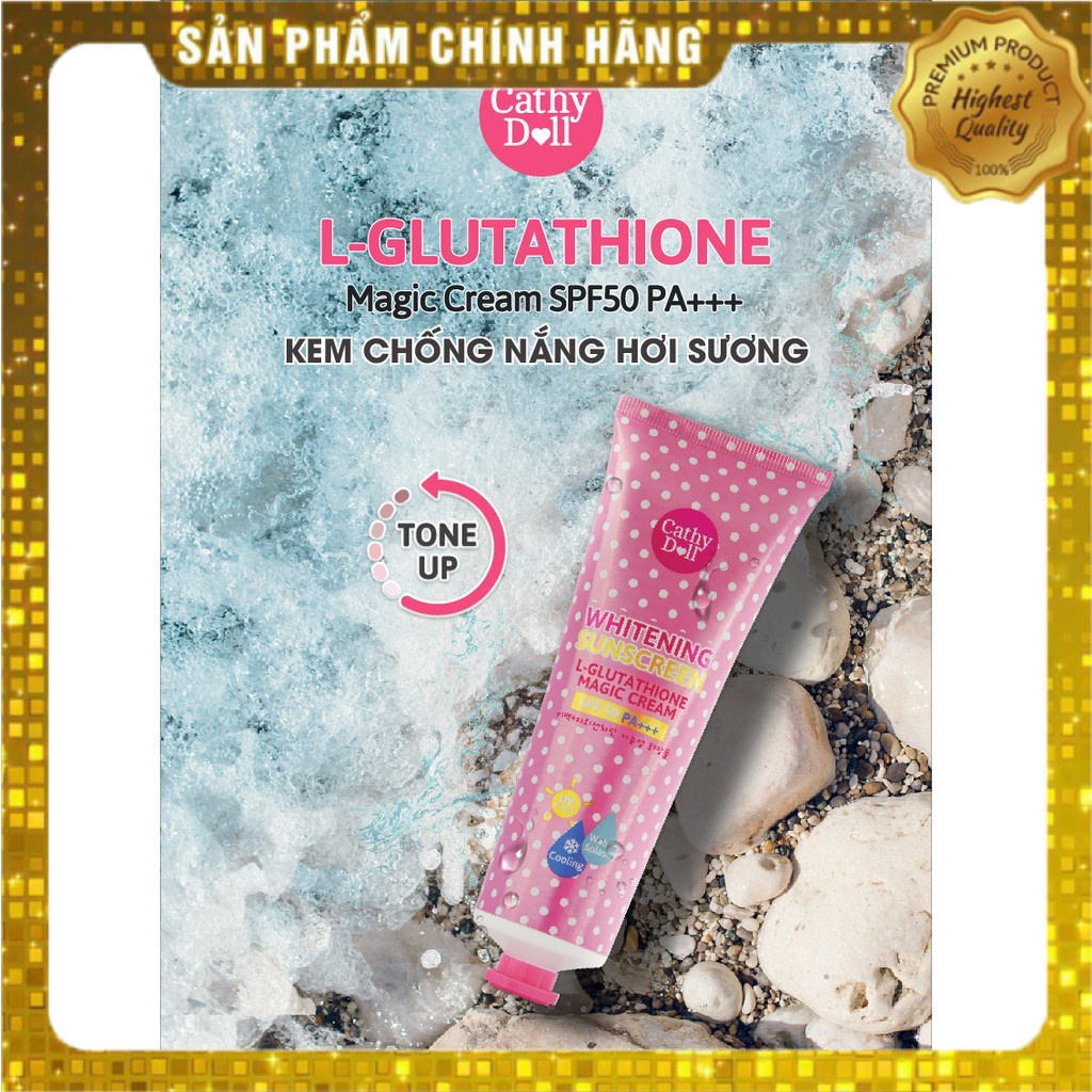 Kem chống nắng dưỡng trắng da Cathy Doll L- Glutathione Magic Cream SPF50 PA+++ 60ml | BigBuy360 - bigbuy360.vn