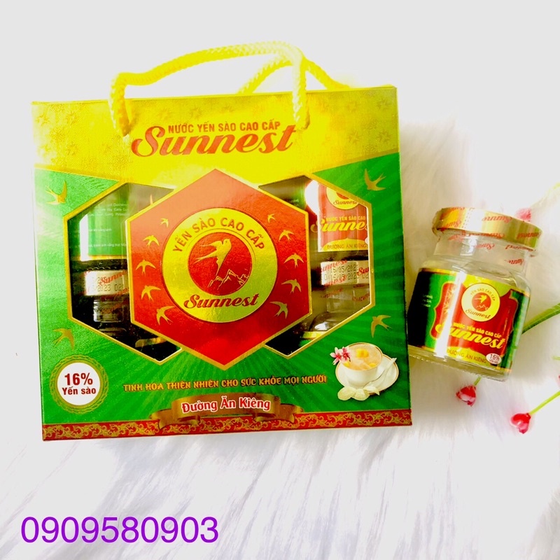 🌙 Nước yến sào cao cấp Sunnest đường ăn kiêng⭐️16% Yến sào