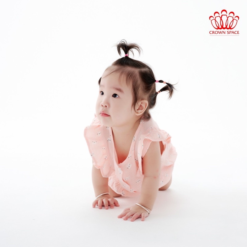 Đồ Bộ Sơ Sinh Bé Gái Chính Hãng CrownSpace Họa Tiết Hoa Nhí CKGS2911305 - Thoáng Mát,Thấm Hút Mồ Hôi- Size 1 đến 7