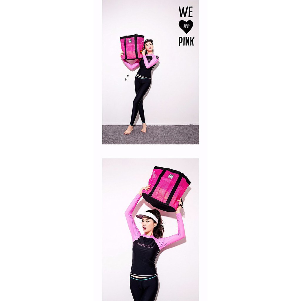 Đồ bơi dài tay Hàn Quốc đen tay hồng | BigBuy360 - bigbuy360.vn