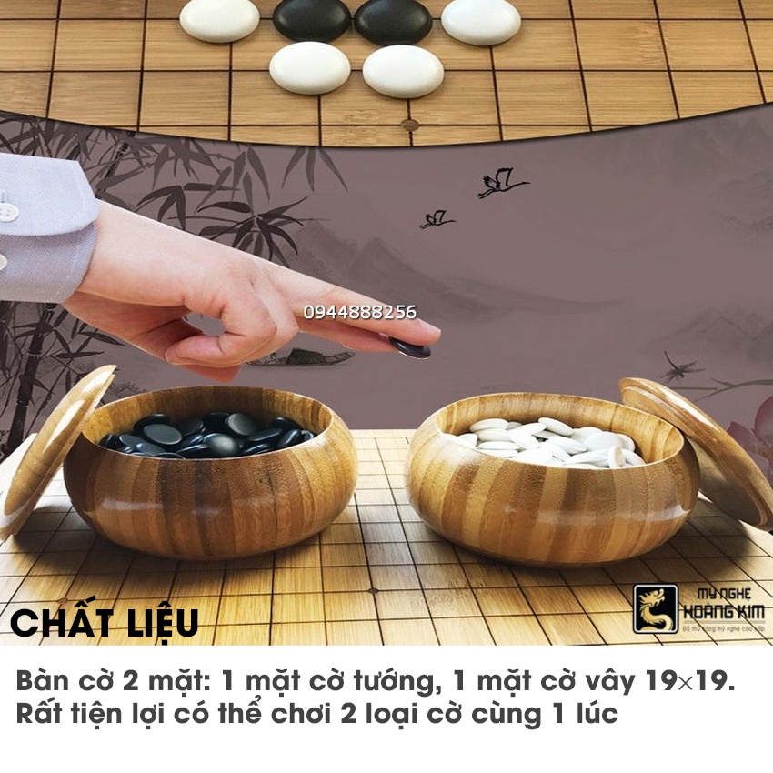Bàn cờ vây gỗ Trúc 19×19 Mỹ Nghệ Hoàng Kim