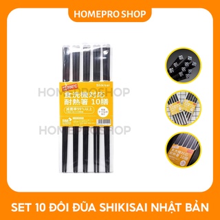 Set 10 đôi đũa kháng khuẩn chịu nhiệt Shikisai Nhật Bản