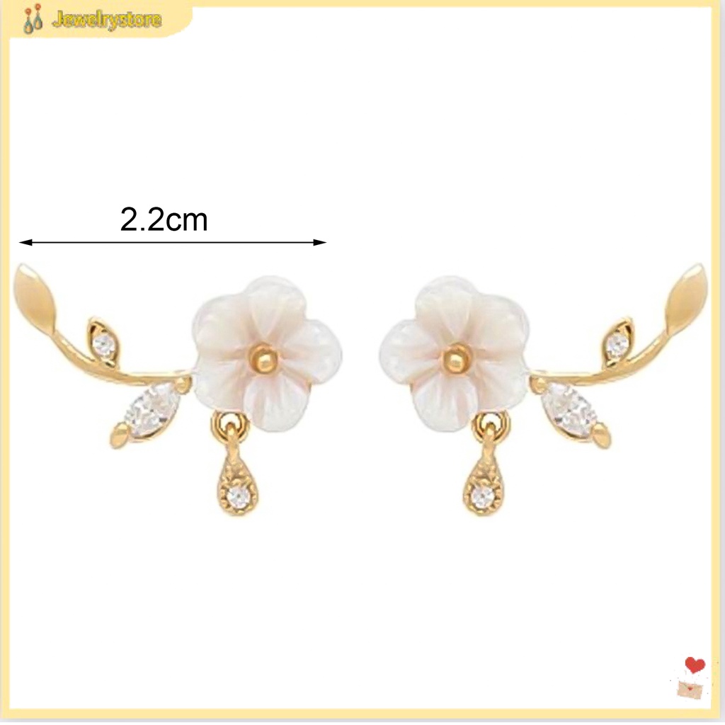 Khuyên tai hình hoa đính đá thời trang thanh lịch dành cho nữ