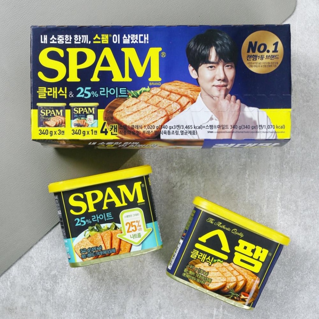 Thịt hộp Spam Classic &amp; Mild CJ Hàn Quốc 200g, 340g