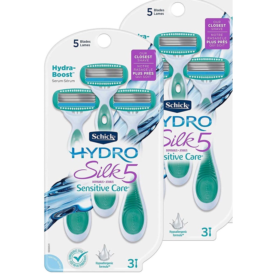 Schick Set 2 Dao Cạo cho nữ- Schick Hydro Silk Sensitive Care (Có Bill)