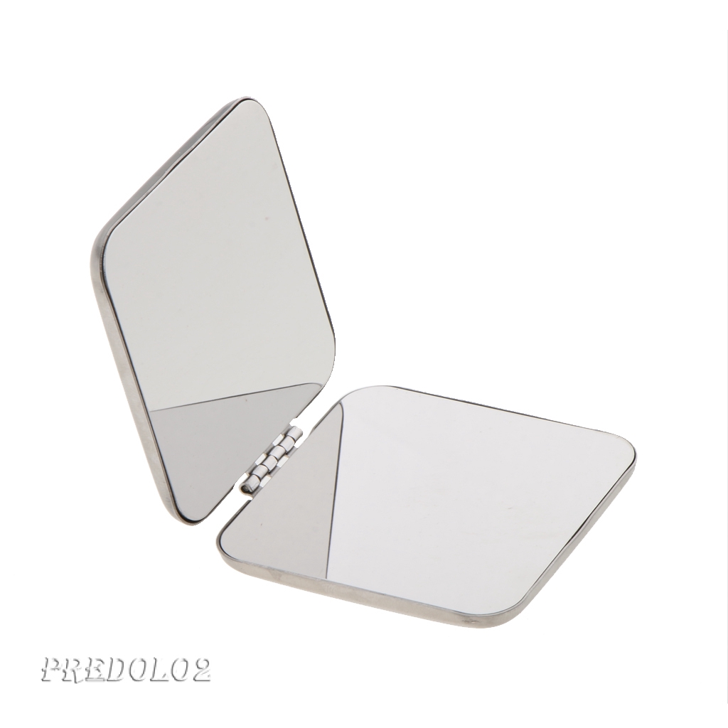 Gương Trang Điểm Mini Cầm Tay Bằng Thép Không Gỉ Che Phủ Toàn Diện 2 Cái