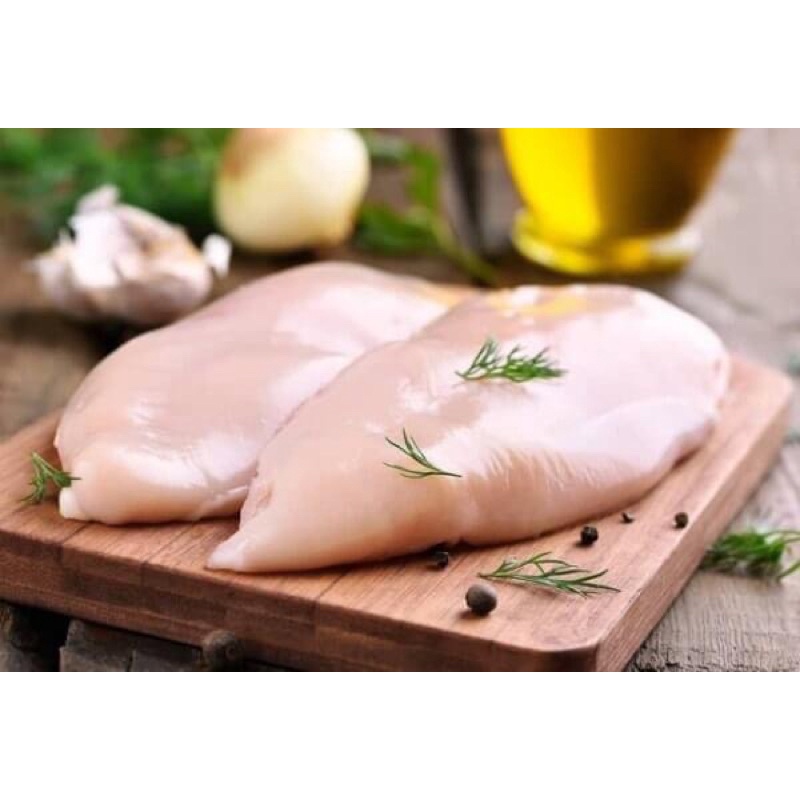 Gà phi lê không da 1kg thức ăn cho chó mèo