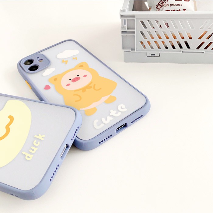 Ốp lưng iphone Pig & Duck nhám viền nổi cong 5/5s/6/6plus/6s/6splus/7/7plus/8/8plus/x/xr/xs/11/12/pro/max/plus/promax | BigBuy360 - bigbuy360.vn