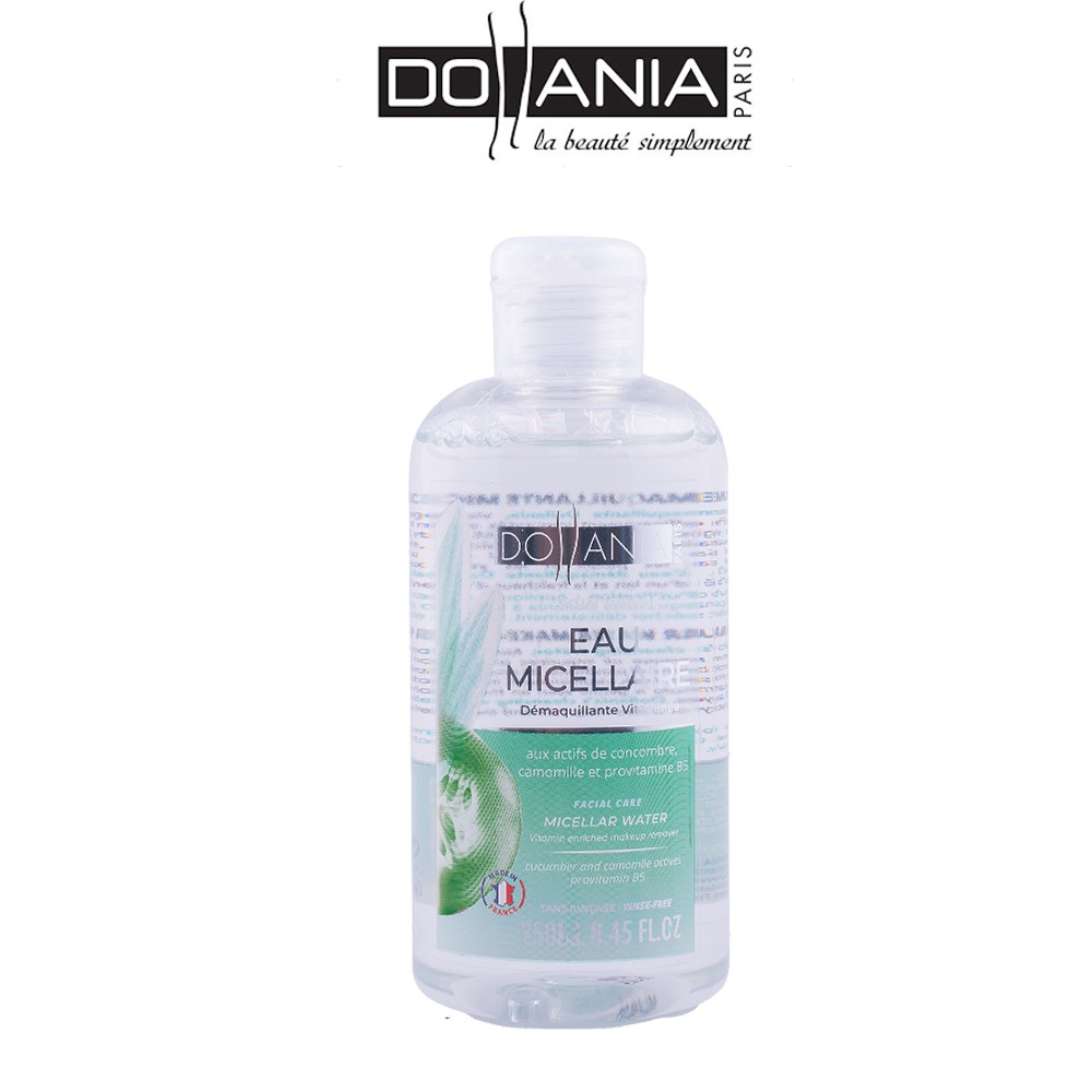 Nước tẩy trang Dollania làm sạch sâu chiết xuất Dưa Leo và Vitamin B5 Soin Visage Eau Micellaire Vitaminée 250ml