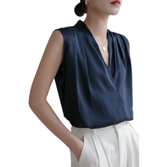 Áo Sơ Mi Chiffon Dáng Rộng Không Tay Thời Trang Mùa Hè Hàng Mới Dành Cho Bạn Nữ