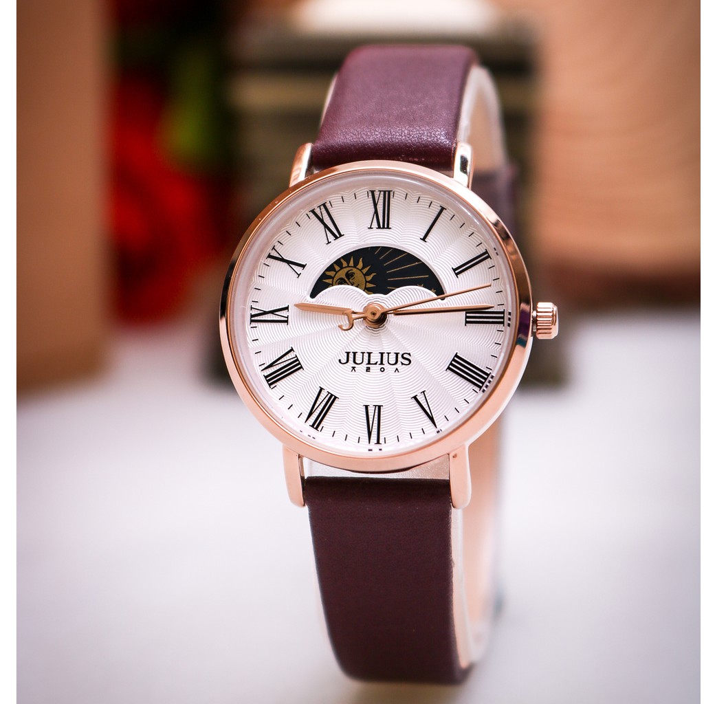 Đồng hồ nữ Julius JA-1308 dây da | Julius Official
