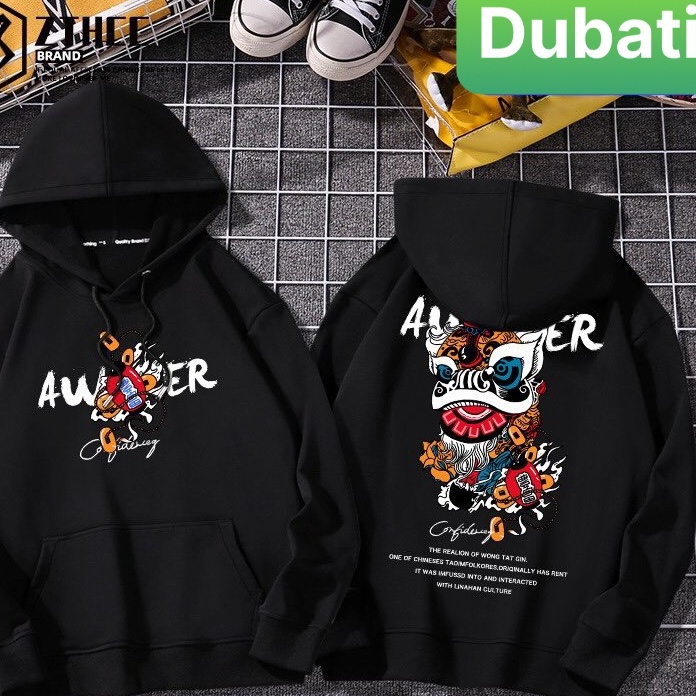 ÁO KHOÁC NỈ- ÁO KHOÁC HOODIE NAM NỮ HÌNH KÌ LÂN SÀNH ĐIỆU CÓ NÓN HÀN QUỐC- DUBATI FASHION