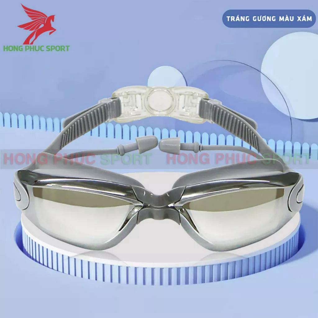 Kính bơi người lớn tráng gương HAIZID không thấm nước chống sương mù kèm bịt tai dành cho nam nữ hàng cao cấp loại 1