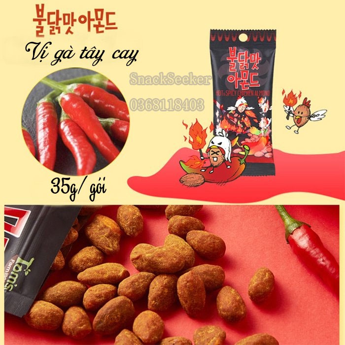 Hạt hạnh nhân tẩm bơ mật ong Hàn Quốc Tom's farm- Gói 35g- SNACK SEEKER