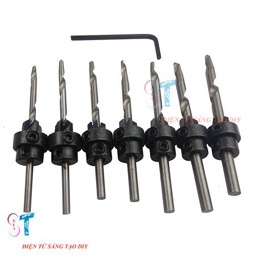 Bộ 7 Mũi Khoan Gỗ Âm Mũ 3mm-6mm siêu cứng