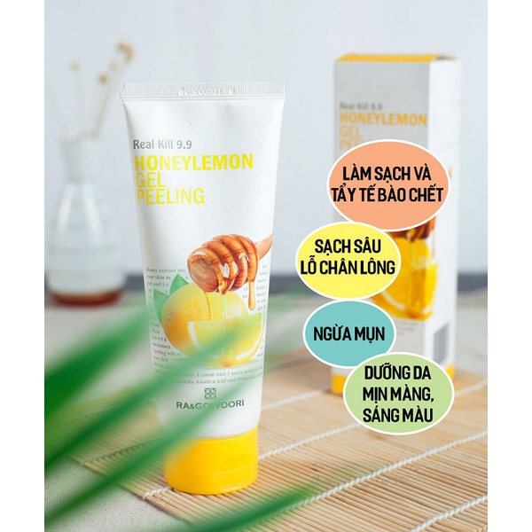 Tẩy Tế Bào Chết Chiết Xuất Mật Ong Ra&amp;Gowoori Honey Lemon Gel Peeling 160ml (dùng cho mặt)