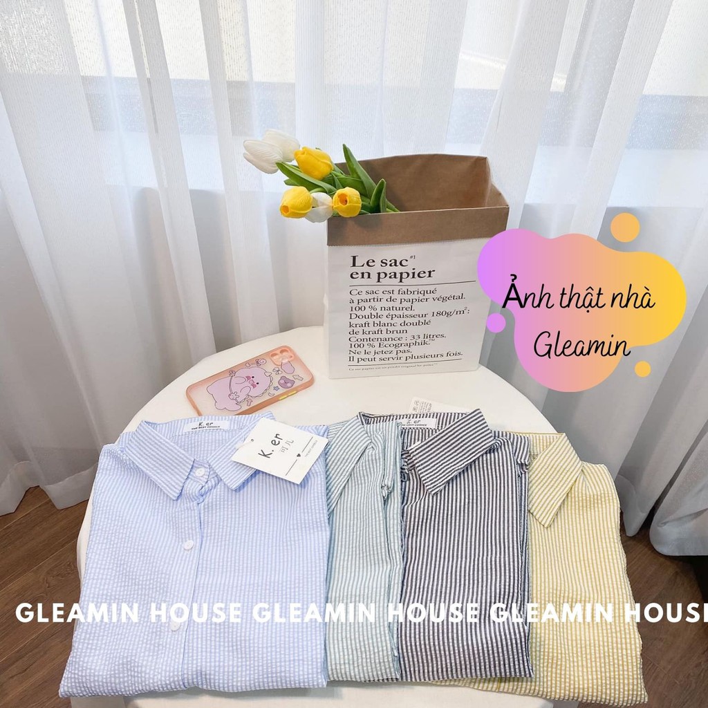 ( Video/ảnh thật ) Áo sơ mi nữ KẺ SỌC cộc tay cổ đức - Áo sơ mi nữ kẻ ngắn tay, đủ 4 màu [HÀNG QUẢNG CHÂU LOẠI 1] | BigBuy360 - bigbuy360.vn