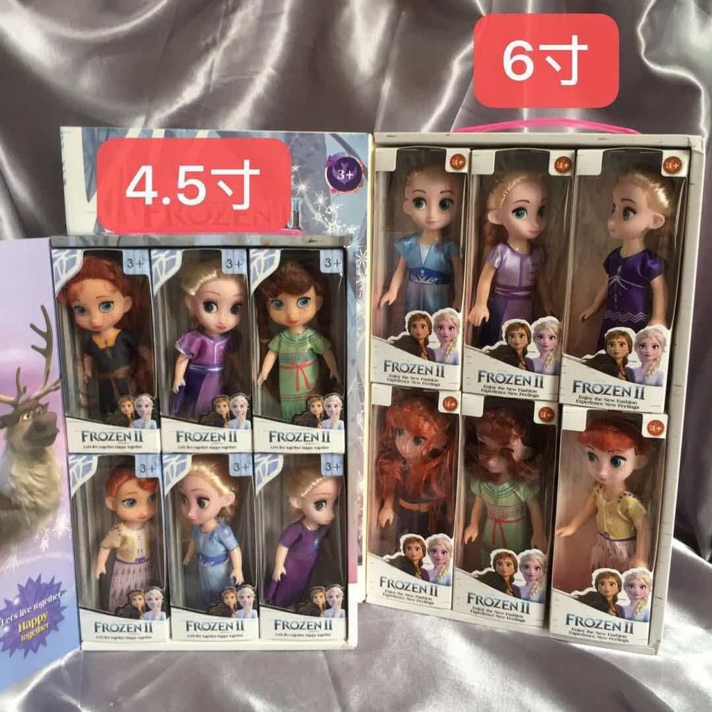 DISNEY Set 6 mô hình búp bê barbie Elsa Anna trong Frozen II dùng để trang trí 1 bộ 6 cái