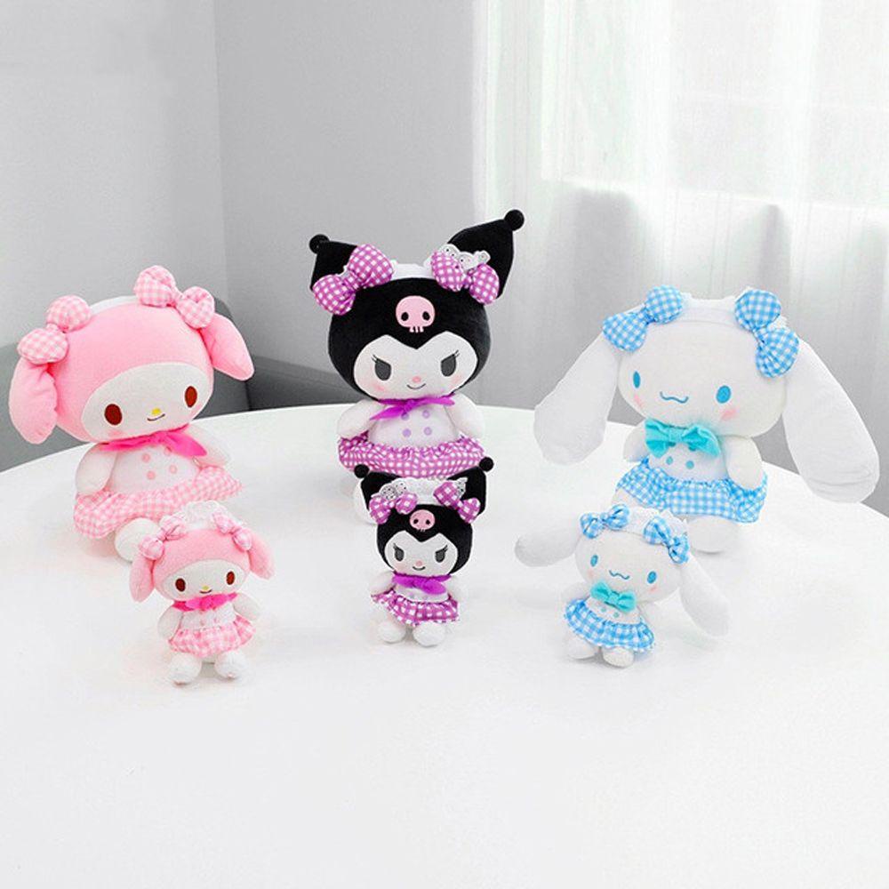 REBUY1 Búp Bê Nhồi Bông Kuromi Hoạt Hình My Melody Dễ Thương Trang Trí Túi Xách / Móc Khóa
