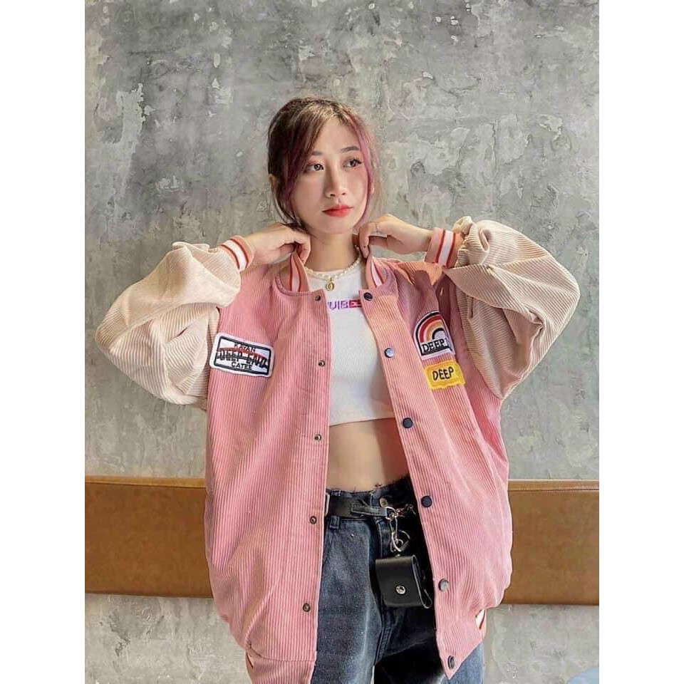 Áo khoác nhung gân kiểu bomber gài nút đủ màu cực chất TP | BigBuy360 - bigbuy360.vn