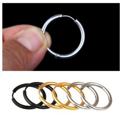 Khuyên tai inox khoen tròn Unisex