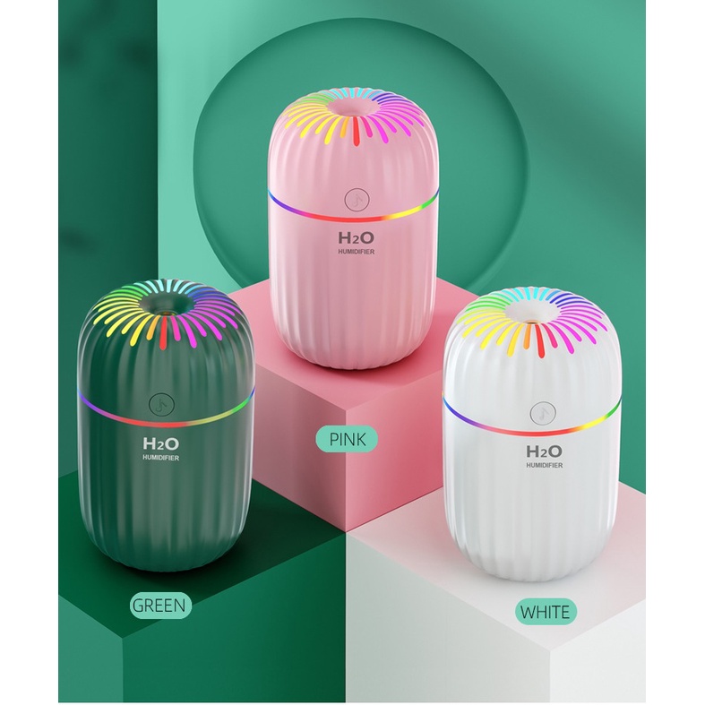 Máy Phun Sương Tạo Độ Ẩm H2O A7 Dung Tích 300ml Phun Sương Khuếch Tán Làm Mát Phòng Khử Khuẩn Thanh Lọc Không Khí