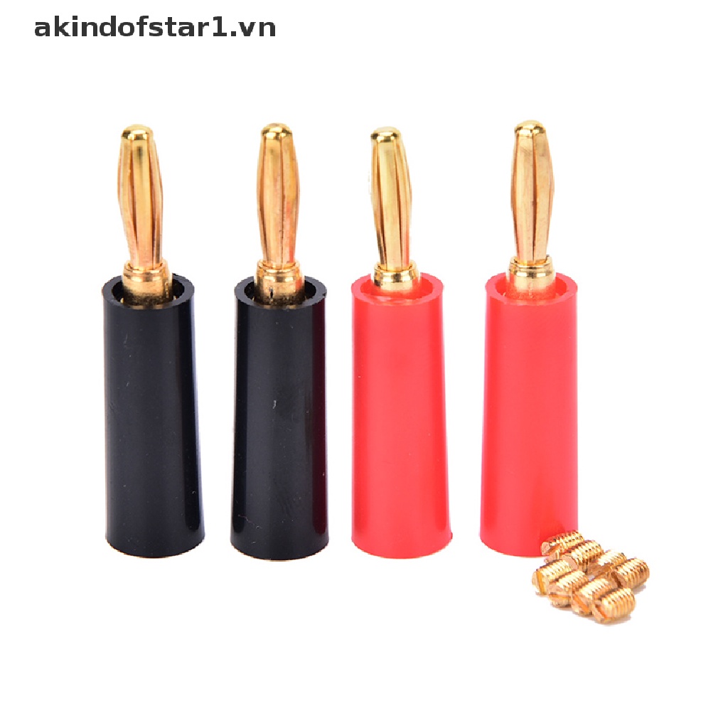 Set 4 Đầu Cắm Bắp Chuối Mạ Vàng 4mm Cho Loa