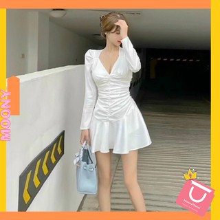 Váy đầm nhún dáng ngắn ôm body Váy đầm nữ siêu xinh