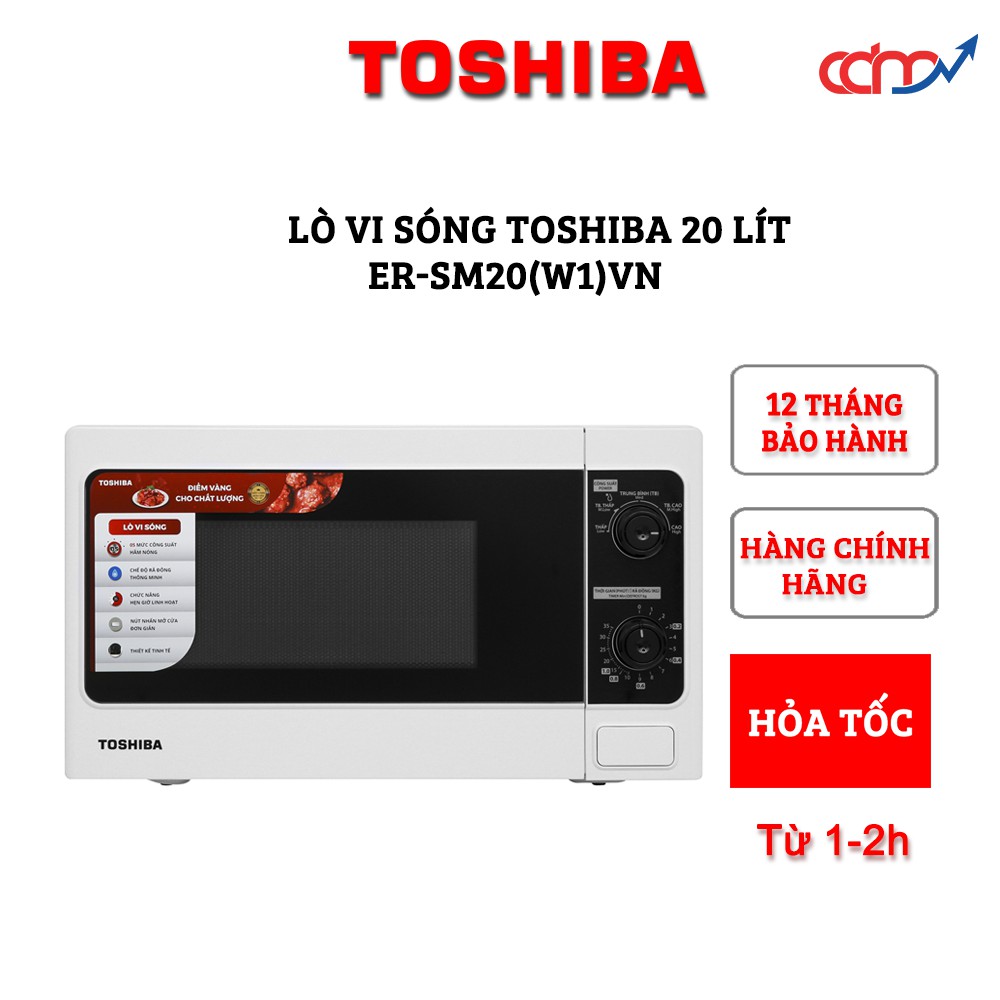 Lò vi sóng Toshiba ER-SM20(W1)VN 20 lít - Hàng chính hãng - Xuất xứ tại Thái Lan