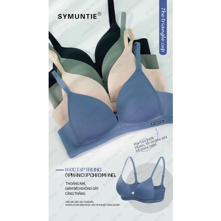 Áo lót nữ Symuntie cao cấp, mút mỏng không gọng, chun kéo ngực tạo khe, ôm nâng ngực dễ chịu. Sumo S21. Ảnh. video thật.
