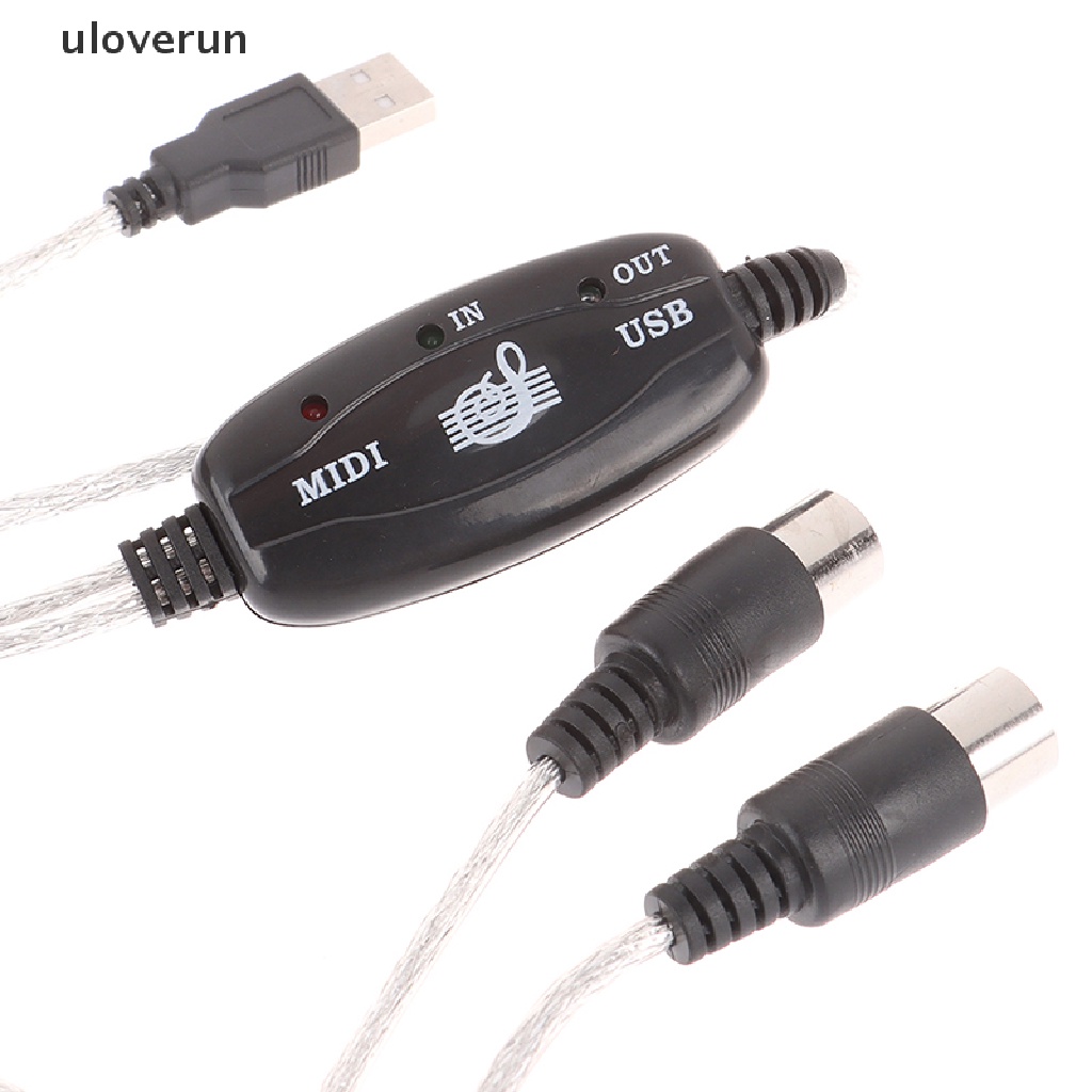 uloverun USB IN-OUT MIDI Interface Cable Converter to PC Music Keyboard Adapter Cord .