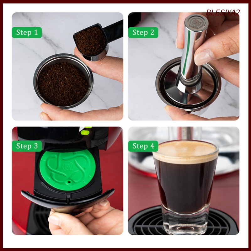 [BLESIYA2]Metal Reusable Coffee Capsules Cup Coffee Pods for DolceGusto Capsule