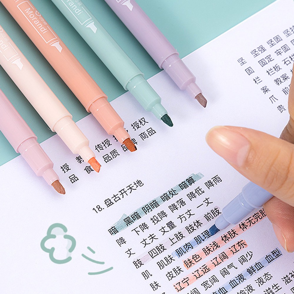 Bộ 6 Bút Đánh Dấu Đầu Mềm Sáng Tạo Bảo Vệ Mắt Cho Học Sinh