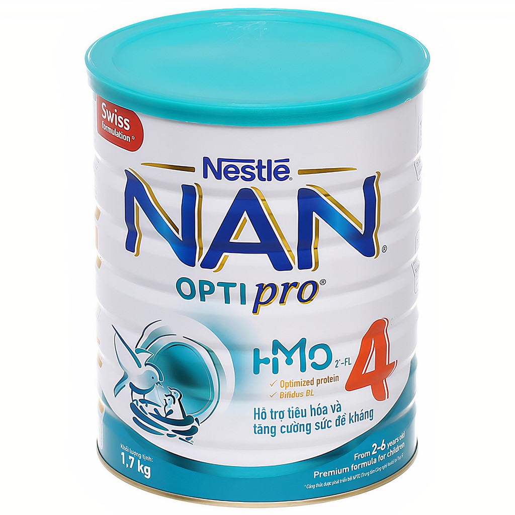 [CHÍNH HÃNG] Sữa Bột Nestlé NAN Optipro 4 - Hộp 1,7kg (Hỗ trợ tiêu hóa và tăng cường sức đề kháng)