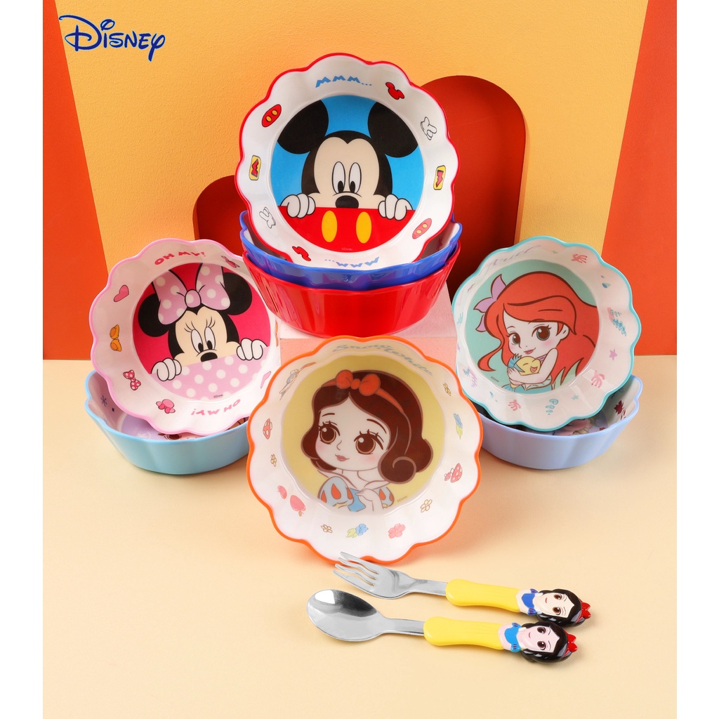 Tô Chén Ăn Dặm Cho Bé Disney Mickey Elsa (Chất liệu Melamine)