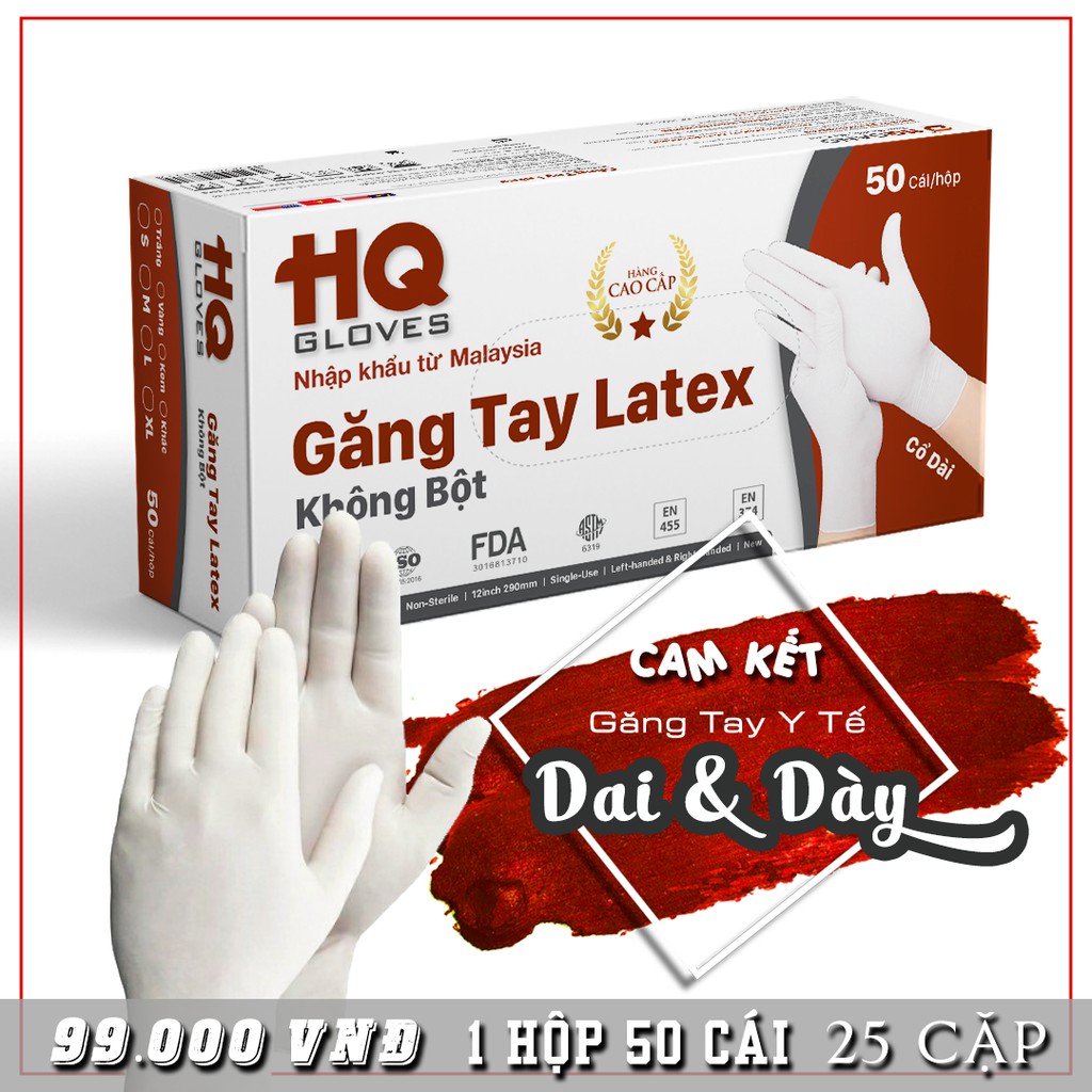 [HQGANO]Găng Tay Malaysia Latex/Nitrile Mới 100% Dai-Dày-Chắc chắn