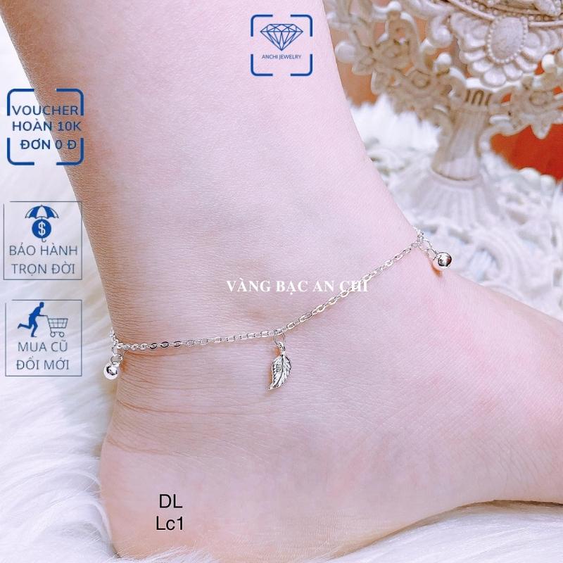 Lắc chân nữ bạc ta mix chuông , chuồn chuồn , túi tiền , quả lắc , bông hoa , ngôi sao, Anchi jewelry