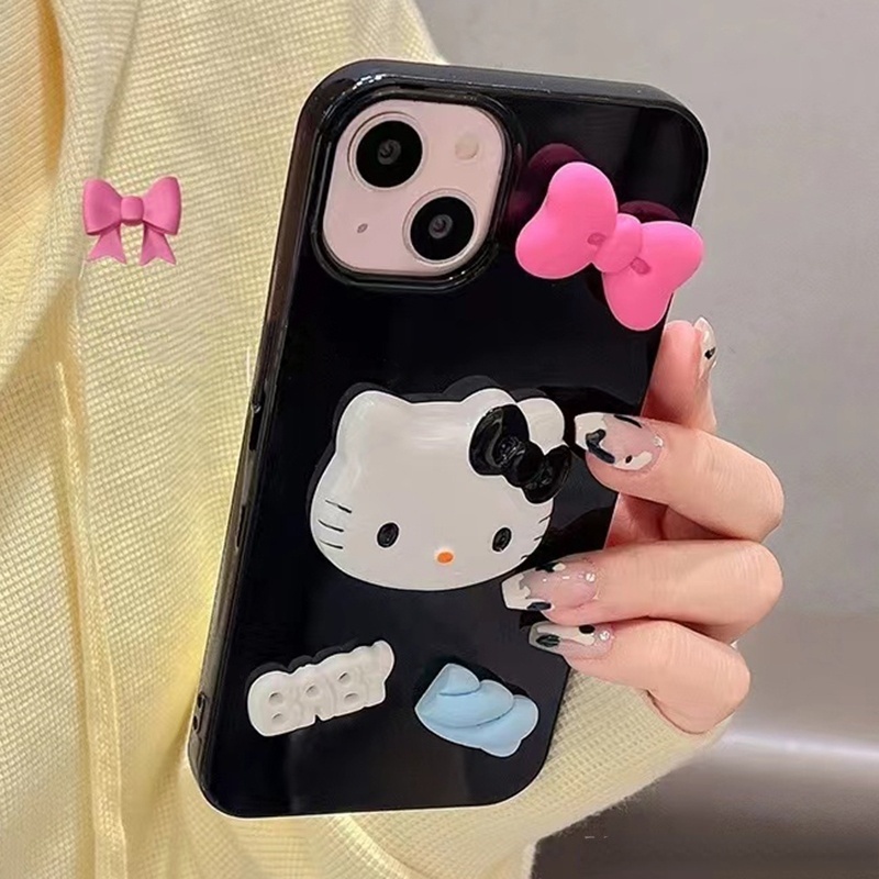 Ốp Điện Thoại Silicon Nhám Chống Sốc Toàn Diện In Hình Hello Kitty Hoạt Hình 3D Cho iPhone 13 Pro MAX 12 Pro MAX 11 Pro MAX X XS MAX XR