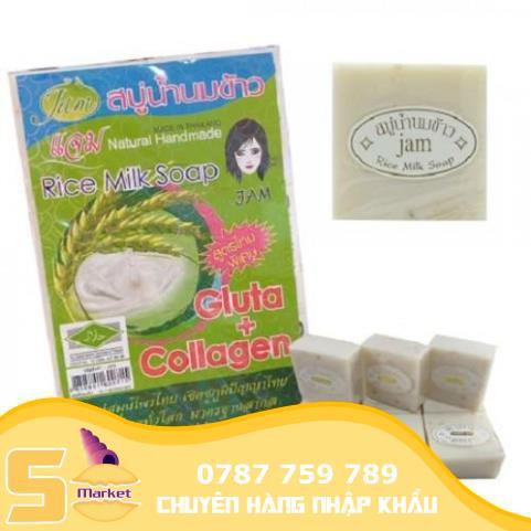 Lốc 12 cục Xà phòng cám gạo thái lan Jam Rice Milk Soap | BigBuy360 - bigbuy360.vn