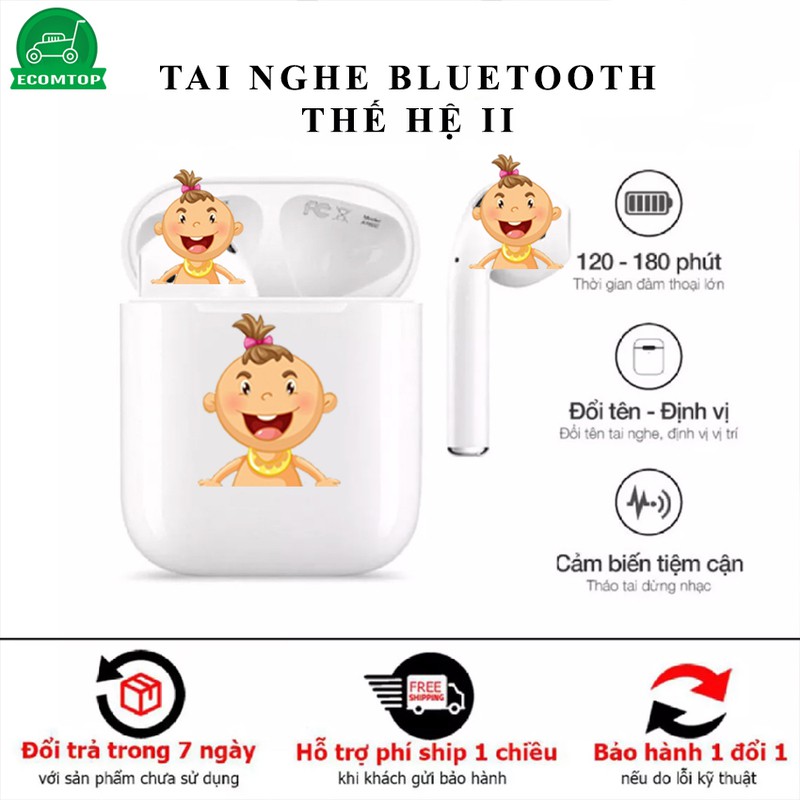 Tai Nghe Bluetooth thế hệ 2 – Bản Nâng Cấp đổi tên, định vị, cảm biến tiệm cận, đàm thoại 2,5 h, bảo hành 1 năm