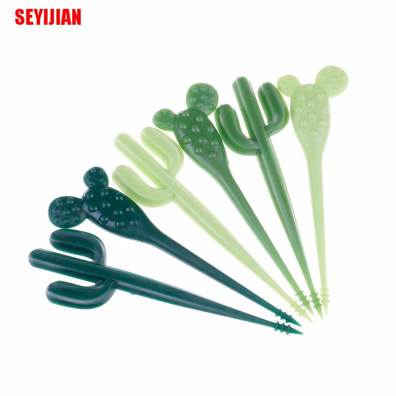 Bộ 6 Nĩa Ăn Trái Cây Hình Xương Rồng Xinh Xắn