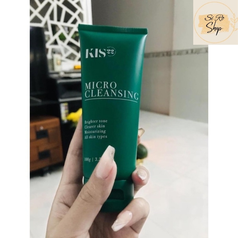Sữa rửa mặt thảo mộc Micro Cleansing Kis22, Sữa rữa mặt dưỡng ẩm, ngừa mụn, an toàn cho da, chai 100ml – hàng MatxiCorp