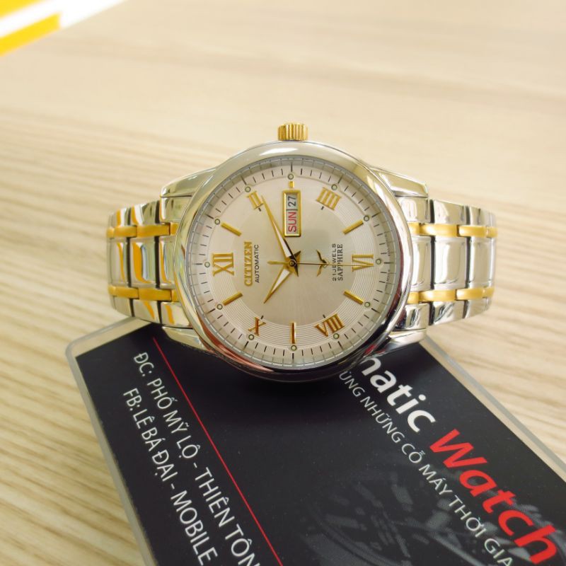 Đồng hồ cơ nam CITIZEN nhật bãi chính hãng máy cơ tự động tích cót khi đeo