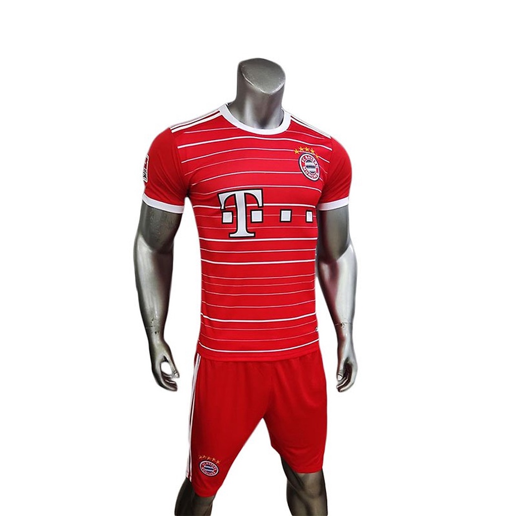 Quần Áo Bóng Đá, Đồ Đá Banh Bayern Munich Đỏ 2022 2023 - Thun Lạnh Cao Cấp, Không Nhăn, Không Xù Lông
