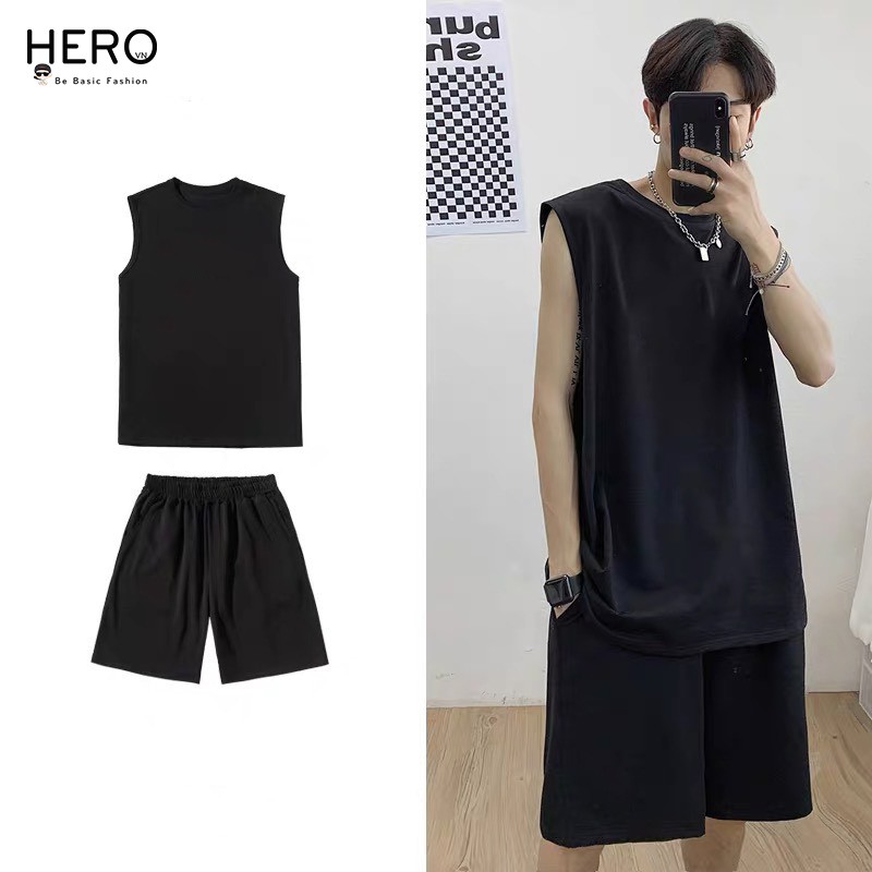Set Áo Tanktop Nam Quần Short Năng Động Bồ Đồ Nam Thể Thao Phong Cách Hàn Quốc TT02