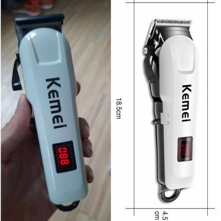 Tông đơ cắt tóc không dây Kemei KM-809A lưỡi dao Titantium 4 cữ mẫu mới bảo hành 1 tháng