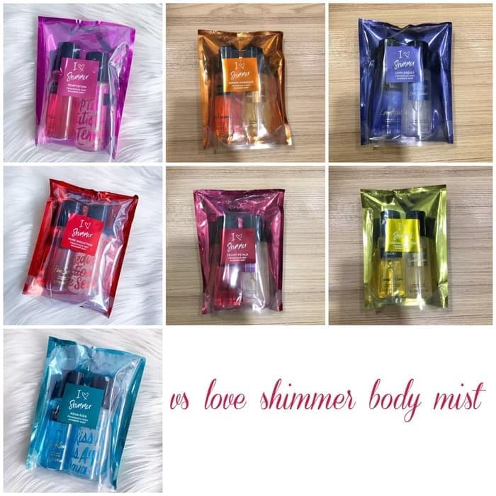 Xịt Thơm Victoria’s Secret I Love Shimmer Mini Fragrance Mist Gift Set 2 (75ml)