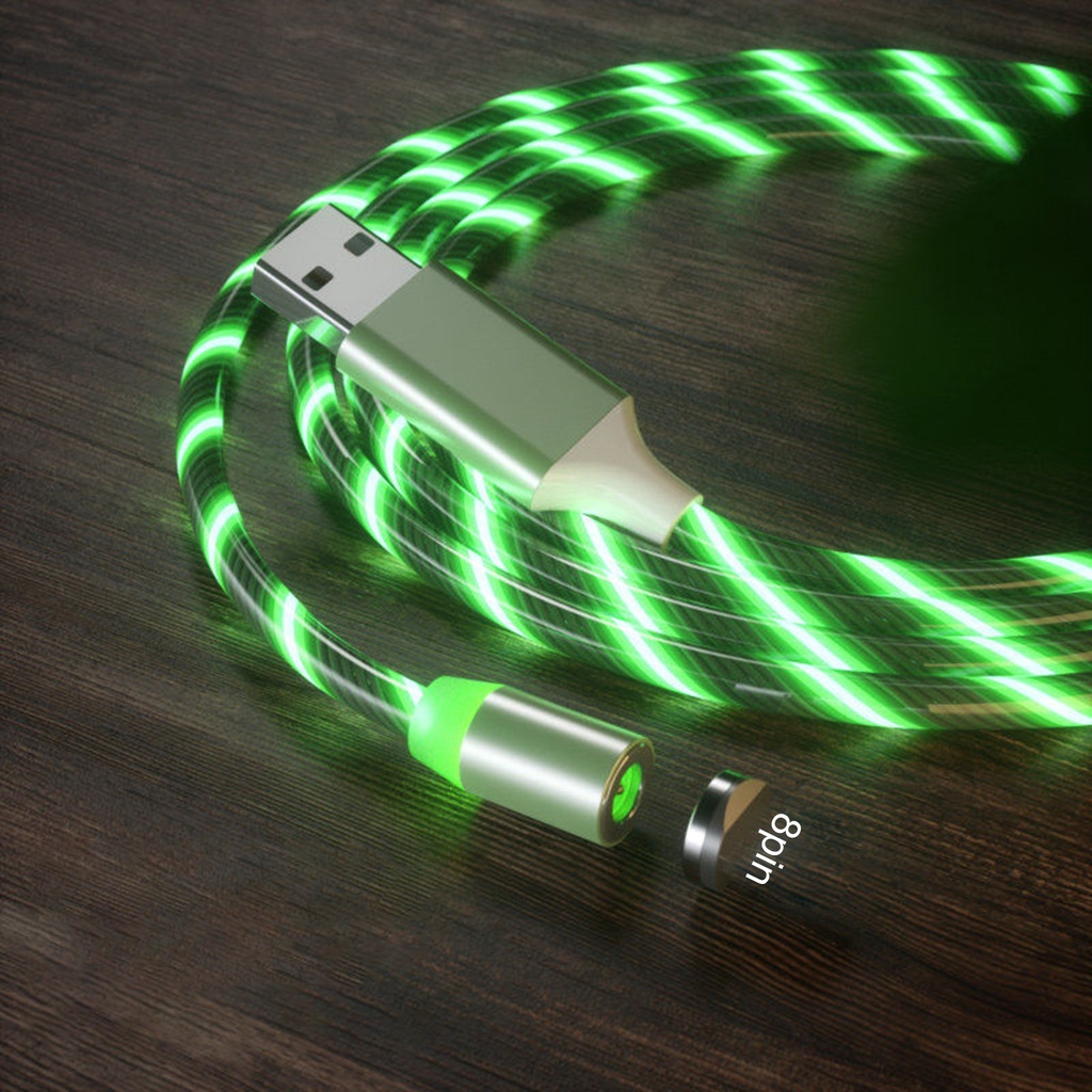 Đầu cắm/ Dây cáp sạc Micro USB Type C 8pin 2A có đèn LED và nam châm cho điện thoại tùy chọn màu sắc