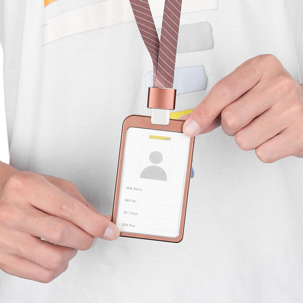Hộp Đựng Thẻ ID Bằng Hợp Kim Nhôm Chống Nước Kèm Dây Đeo Cho Trường Học / Văn Phòng