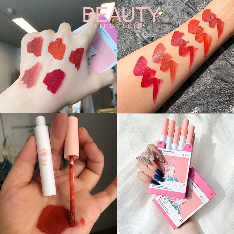 [Hàng mới về] Set 5 son kem nhung lì lâu trôi mềm mịn MUGE LEEN | BigBuy360 - bigbuy360.vn